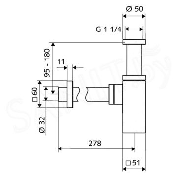 Сифон для умывальника SCHELL Quad 15050699