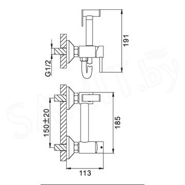 Смеситель для биде Frap F7503-9