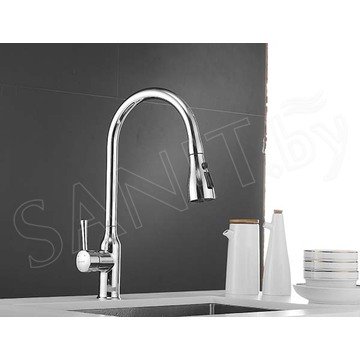 Смеситель для кухонной мойки Shevanik S163 с выдвижным изливом
