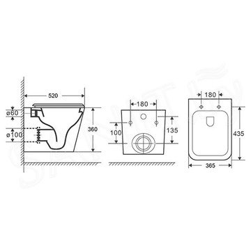 Комплект инсталляции Grohe Rapid SL 38772001 с подвесным унитазом Niagara Atrio NG-9303