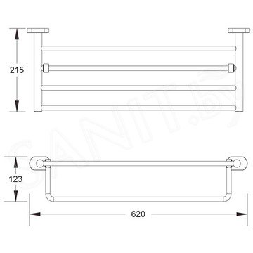 Полка для полотенец с держателем Shevanik SG5108