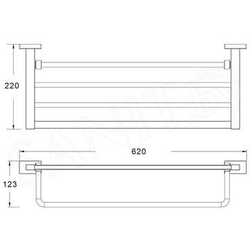 Полка для полотенец с держателем Shevanik SG5608