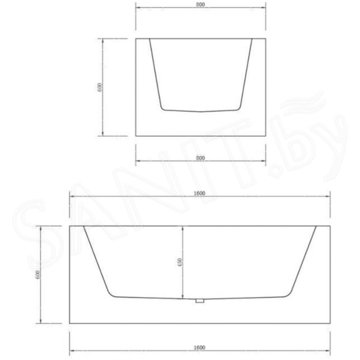 Акриловая ванна Abber AB9406-1.6