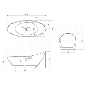 Акриловая ванна Abber AB9233MB