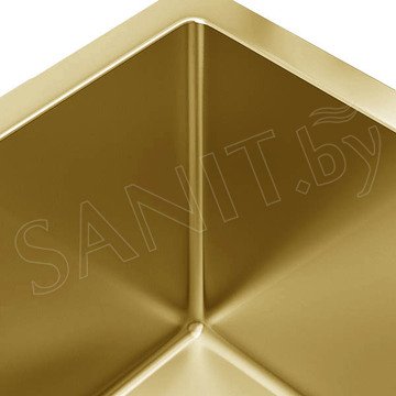 Кухонная мойка Roxen Simple 560220-60G PVD (gold) с коландером, дозатором и смесителем Rose R458G
