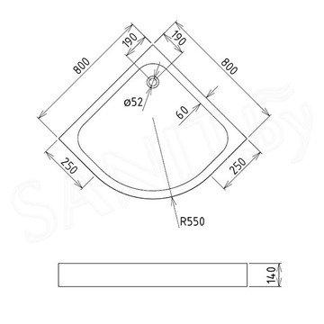 Душевой поддон Gemy ST06T / ST07T / ST08T