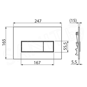 Кнопка для инсталляции AlcaPlast Thin M57-RG-M