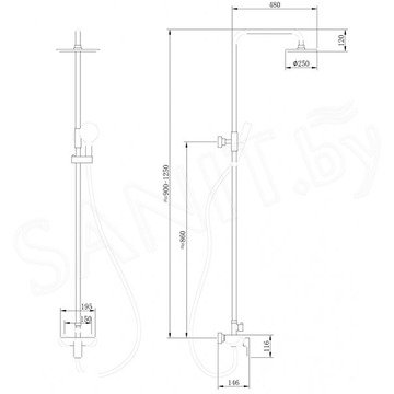 Душевая стойка Abber Weiss Insel AF8020B
