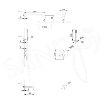 Душевая система Abber Wasser Kreis AF8117B встраиваемая