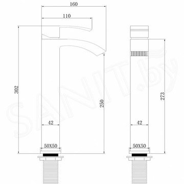 Смеситель для умывальника Abber Wasserfall AF8611