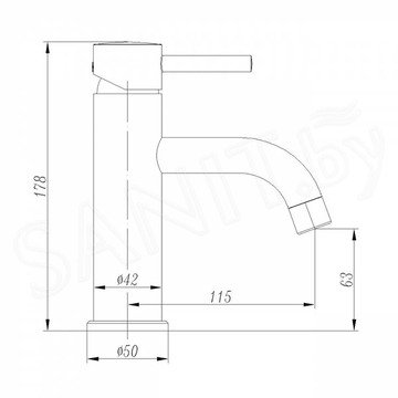 Смеситель для умывальника Abber Wasser Kreis AF8110B