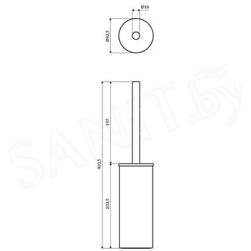 Ершик для унитаза Omnires Modern Project  MP60622GL / MP60622GLB