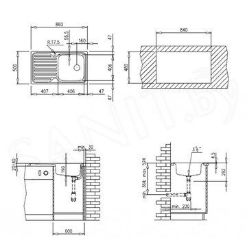 Кухонная мойка TEKA CLASSICO 1C 1E MTX 10119057 / 10119056