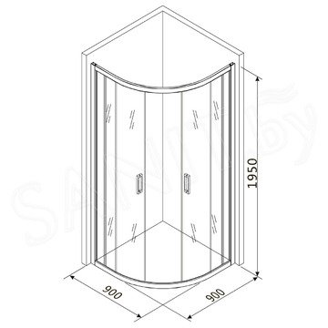 Душевой уголок Roxen Santi прозрачный в комплекте с душевым лотком White Glass