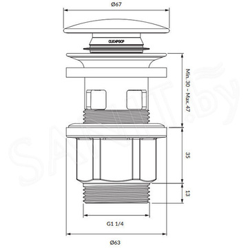 Донный клапан Omnires A64CR