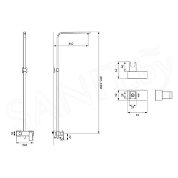 Душевая стойка Omnires Baretti BA7844BL