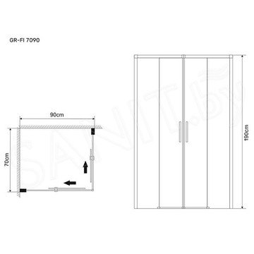 Душевой уголок Grossman Fly GR-7090Fl / GR-7010Fl / GR-8010Fl