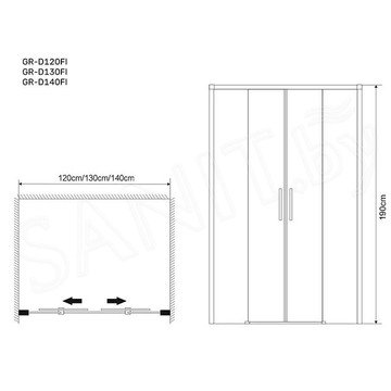 Душевая дверь Grossman Fly GR-D120Fl / GR-D130Fl / GR-D140Fl