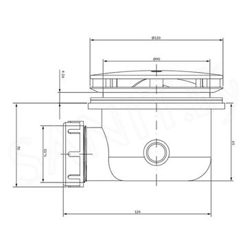 Сифон для душевого поддона Omnires CGS ST6590.43+ST45XBL