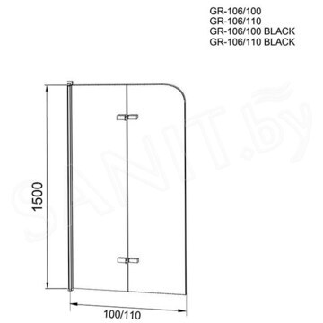 Душевая шторка на ванну Grossman GR-106100 / GR-106110