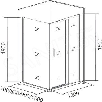 Душевой уголок Good Door Cofe WTW+SP 120 профиль хром