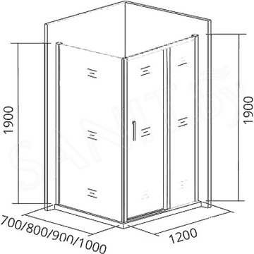 Душевой уголок Good Door Cofe WTW+SP 120 профиль черный