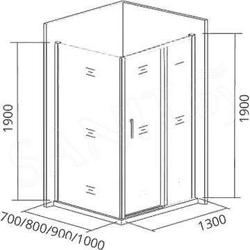 Душевой уголок Good Door Cofe WTW+SP 130 профиль черный