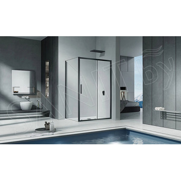 Душевой уголок Good Door Cofe WTW+SP 130 профиль черный