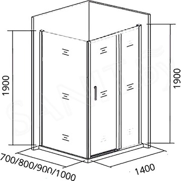 Душевой уголок Good Door Cofe WTW+SP 140 профиль черный