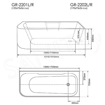 Акриловая ванна Grossman GR-2201 / GR-2202