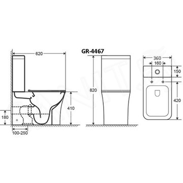 Напольный унитаз Grossman Classic GR-4467S безободковый с крышкой Soft Close