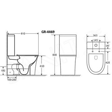 Напольный унитаз Grossman Galaxy GR-4469S безободковый с крышкой Soft Close