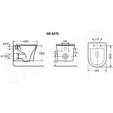 Подвесной унитаз Grossman Style GR-4475S безободковый с крышкой Soft Close