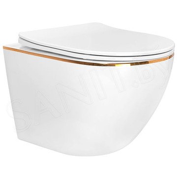 Подвесной унитаз Roxen Antares Gold 530110-01G Rimless Soft Close