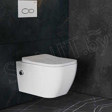 Подвесной унитаз Roxen Cube Bidet 530135-01X Rimless Soft Close с функцией биде