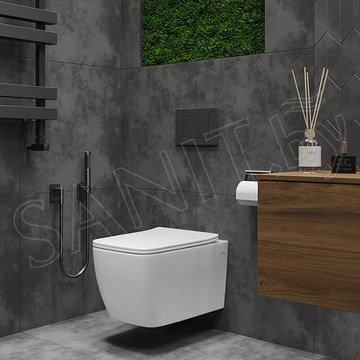 Подвесной унитаз Roxen Cube Bidet 530135-01X Rimless Soft Close с функцией биде