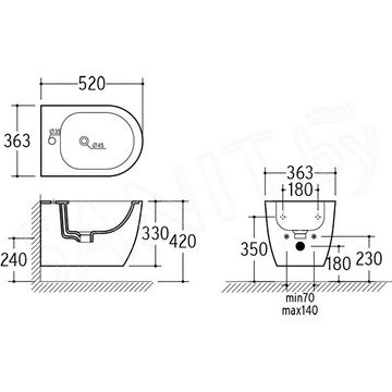 Подвесное биде Roxen Antares 400185-00