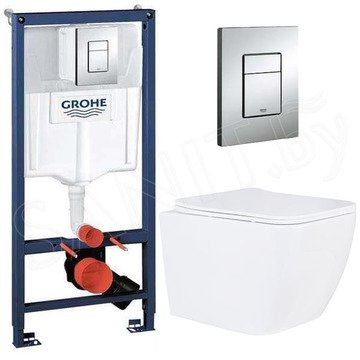 Комплект инсталляции Grohe Rapid SL 38772001 с унитазом Roxen Cube 530135-01 Rimless Soft Close