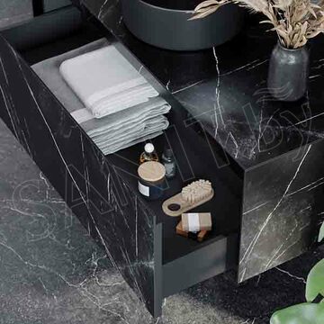 Тумба под умывальник Sancos Stone черный мрамор