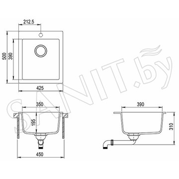 Кухонная мойка AquaSanita Simplex SQS 100
