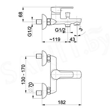 Смеситель для ванны Armatura Jadeit 5214-010-00