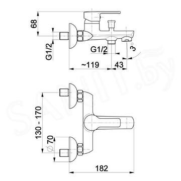 Смеситель для ванны Armatura Jadeit 5214-010-00