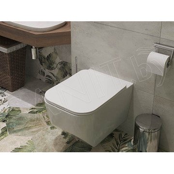 Комплект инсталляции Berges Novum 525 c кнопкой L5 Soft Touch, унитазом Roxen Boro 530145-01, смесителем Roxen Santi 500940-B и держателем для бумаги Roxen RX-1001B