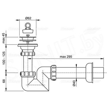 Сифон для умывальника AlcaPlast A412-DN40