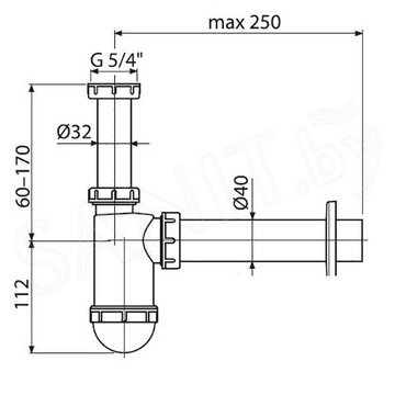 Сифон для умывальника Alcaplast A43