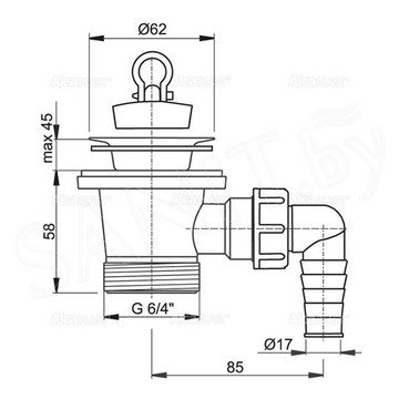 Донный клапан AlcaPlast A31P