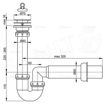 Сифон для мойки Alcaplast A800-DN50