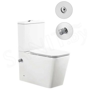 Напольный унитаз SantiLine SL-5017SM-BD с функцией биде и встроенным смесителем