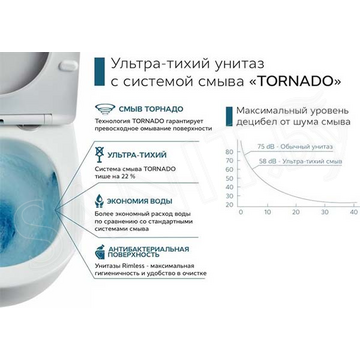 Подвесной унитаз CeramaLux 5177MB Tornado безободковый