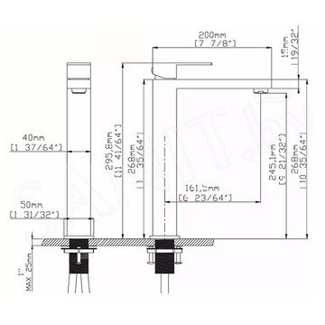 Смеситель для умывальника Gid Anchel SS979-BM-D